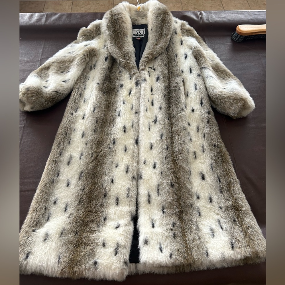 Women’s small Feaux Fur long coat